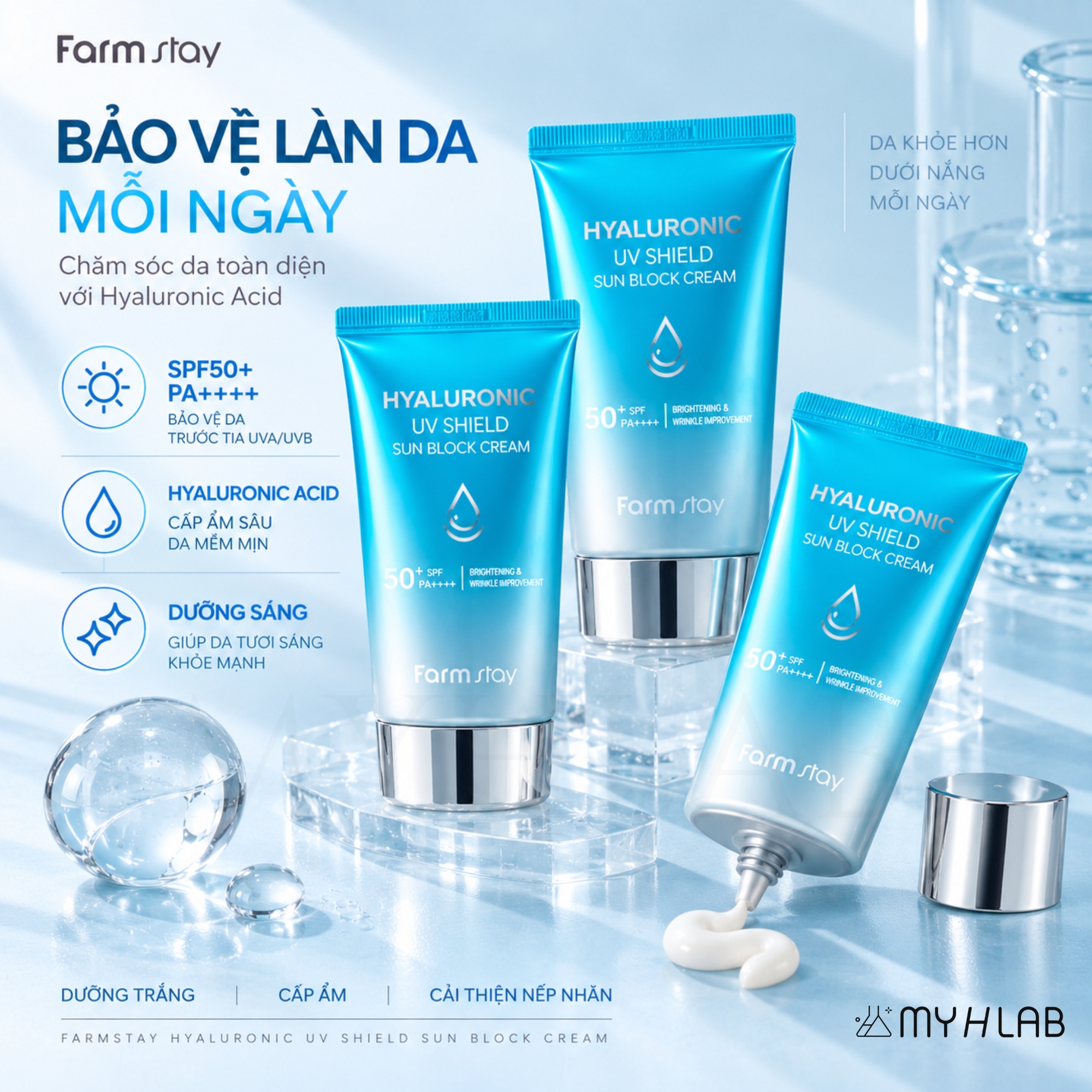 KEM CHỐNG NẮNG DƯỠNG ẨM XANH 3 IN 1 - Ảnh 4
